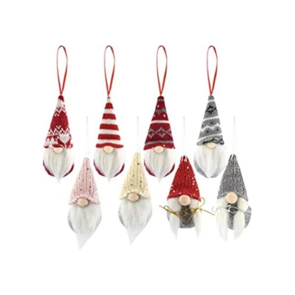 obmwang Paquete de 8 adornos de gnomos de Navidad gnomos