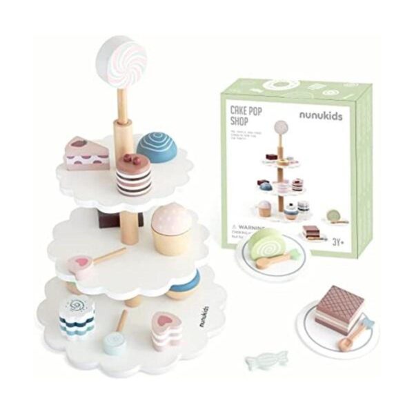 nunukids Juego de fiesta de té de madera para niñas_1