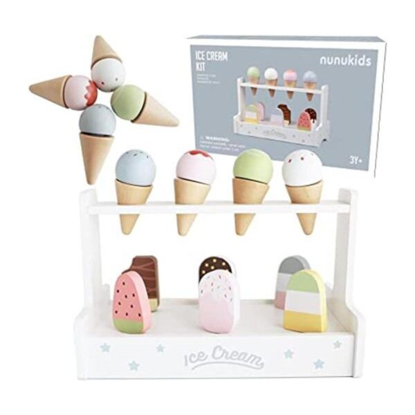 nunukids Juego de helados de madera juguete de helado de_1