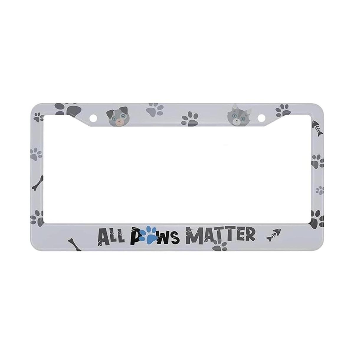 oFloral All Paws Matter Marco de matrícula de aleación de