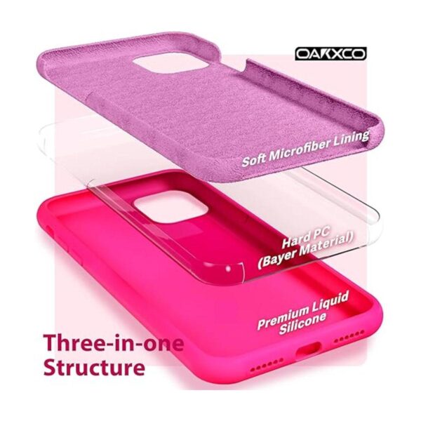 Oakxco Funda de silicona para iPhone 11 con protector de_5