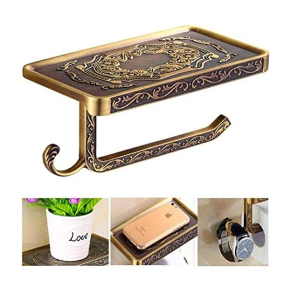 Fredysu Soporte de papel higiénico de bronce envejecido