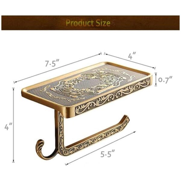 Fredysu Soporte de papel higiénico de bronce envejecido