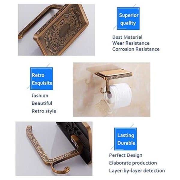 Fredysu Soporte de papel higiénico de bronce envejecido
