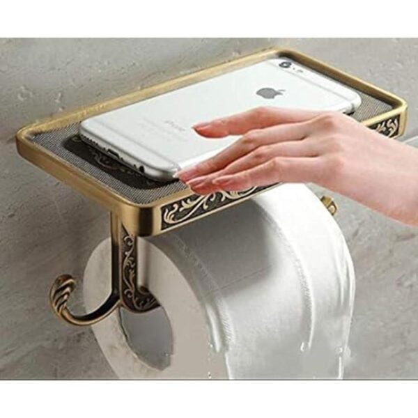 Fredysu Soporte de papel higiénico de bronce envejecido