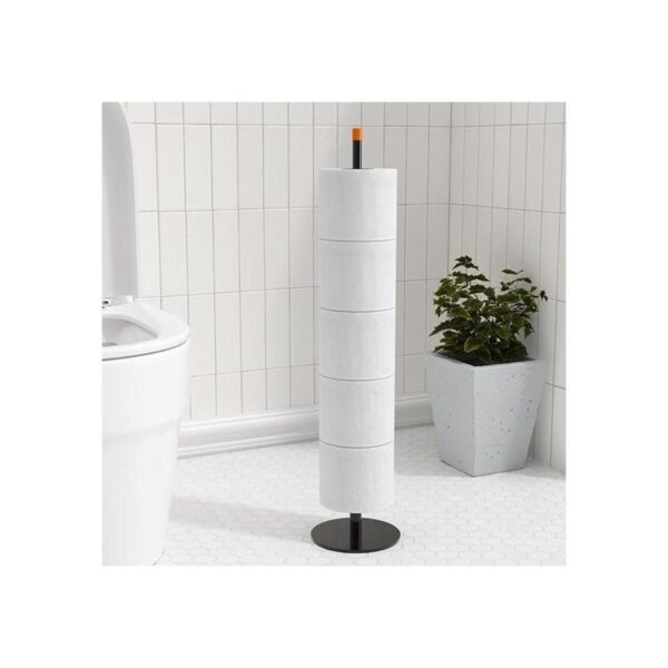 Soporte de papel higiénico negro para almacenamiento de_1