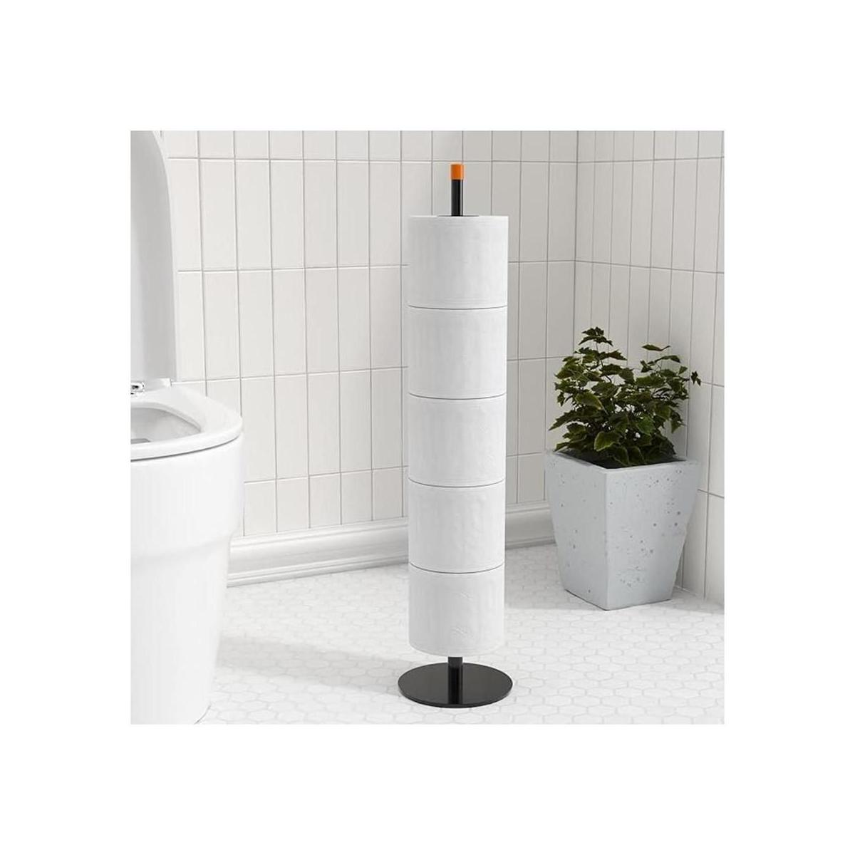 Soporte de papel higiénico negro para almacenamiento de