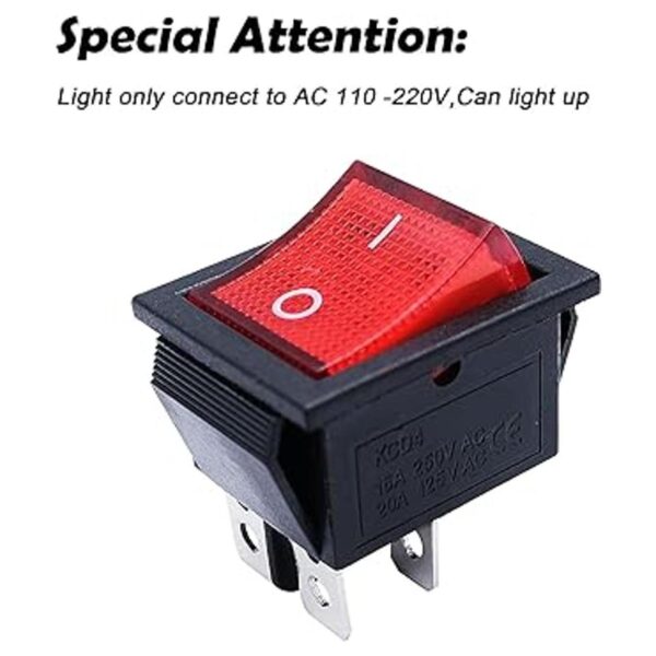 mxuteuk 3 piezas AC110V120V interruptor basculante DPST_3