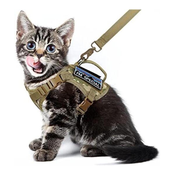 nanappice Arnés táctico para gatos para caminar chaleco