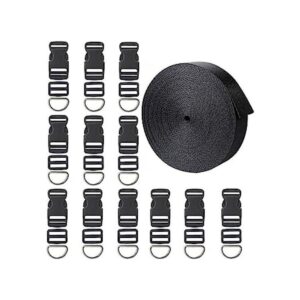 Correas pesadas de nailon negro de 12 yardas con 12 juegos
