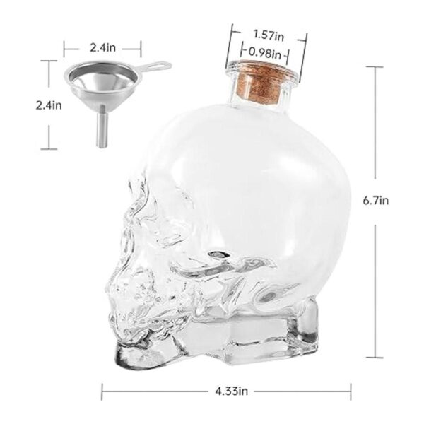 Botella de licor de calavera de cristal botella gótica de_2
