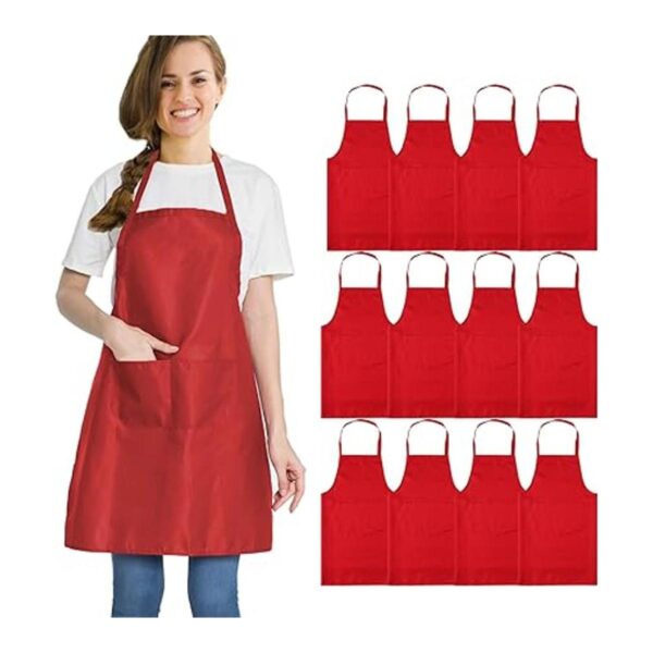 multifuns Paquete de 12 delantales rojos para mujeres y
