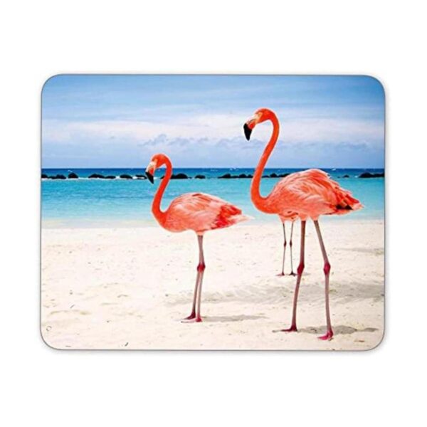Flamencos Walking on the beach mouse pad Mousepad se_1