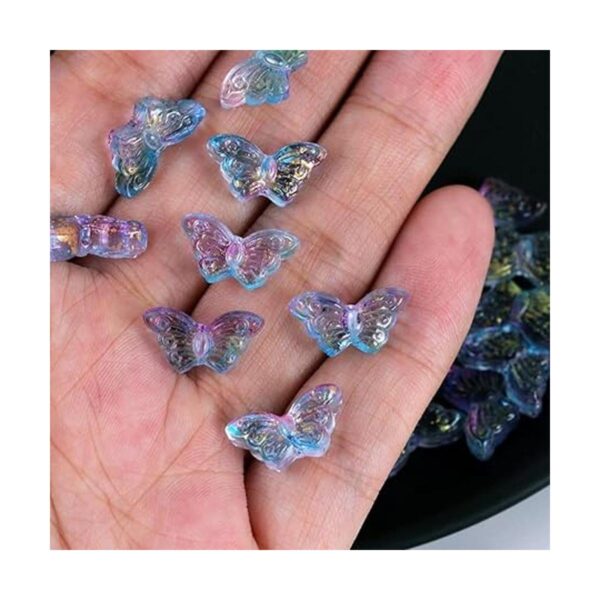 100 cuentas de cristal de mariposa al azar mezcla de_5