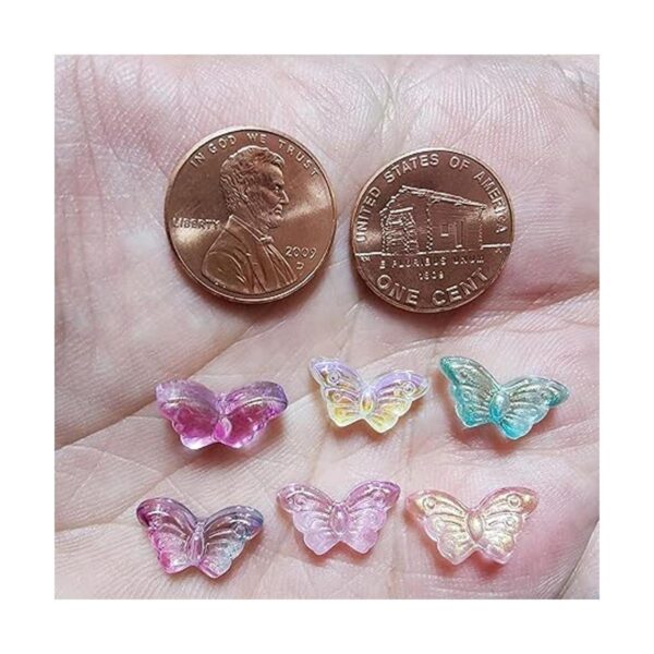 100 cuentas de cristal de mariposa al azar mezcla de_3