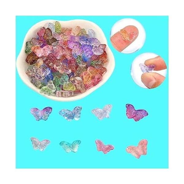 100 cuentas de cristal de mariposa al azar mezcla de_1