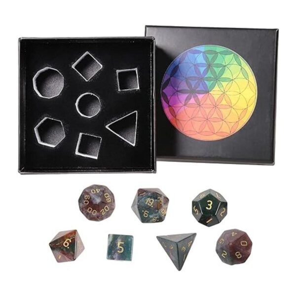 mookaitedecor Juego de 7 dados DND poliédricos de cristal_3