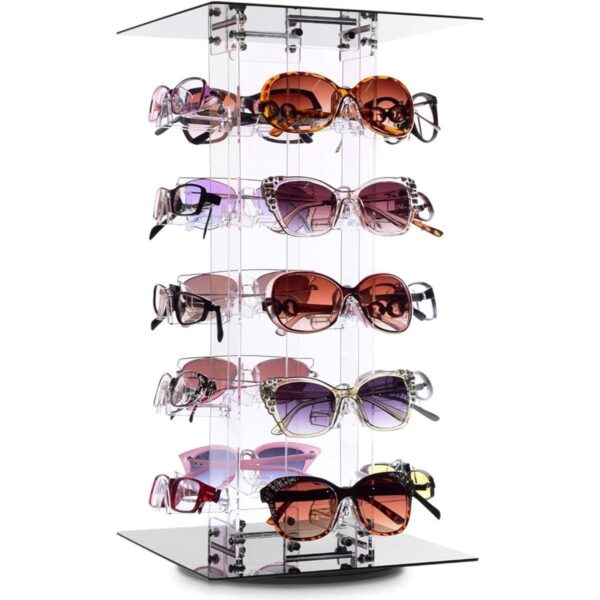 Mooca Soporte de acrílico giratorio para gafas de sol y_1