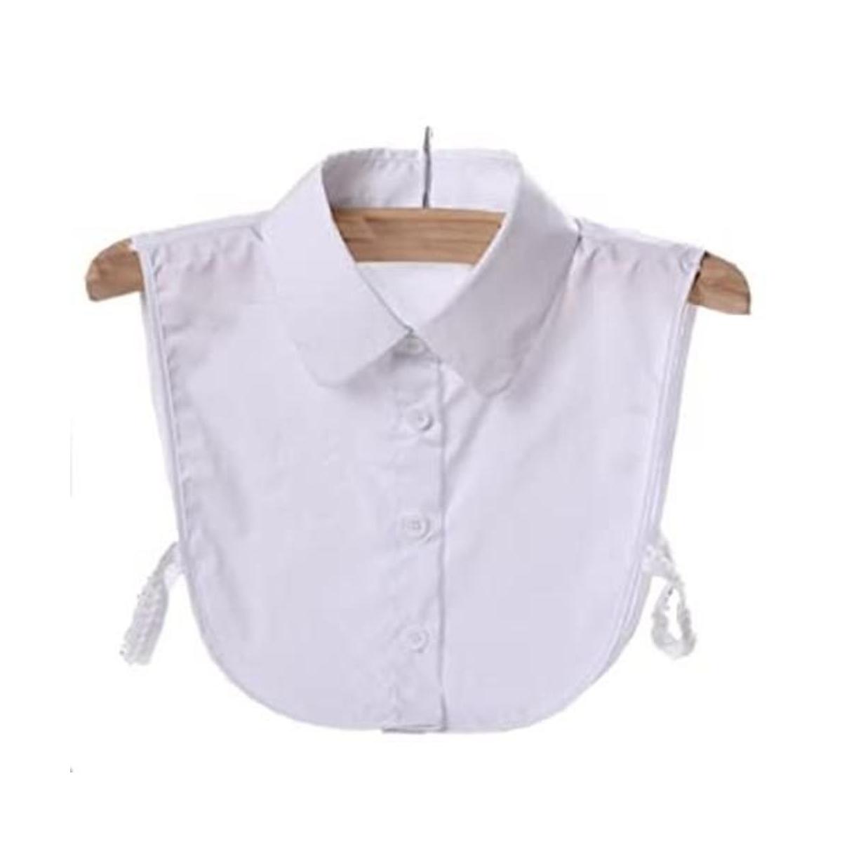 Blusa de cuello falso desmontable para mujer media