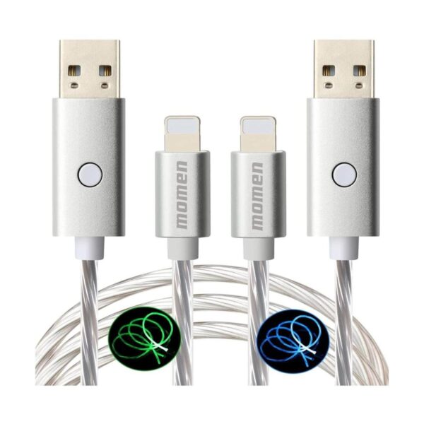 Cable de carga LED paquete de 2 cables Lightning de 10_1