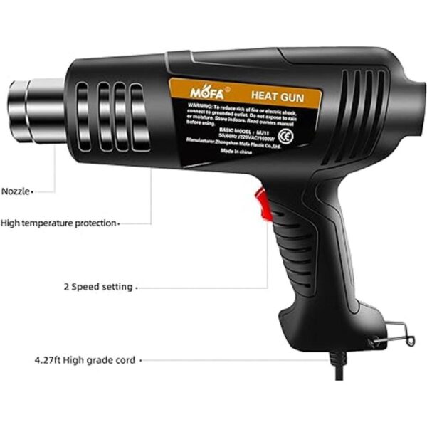 mofa Pistola de calor profesional MJ111600 W Rango de_3