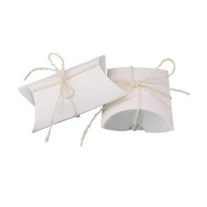 Cajas de papel kraft blanco para almohada de caramelos_1