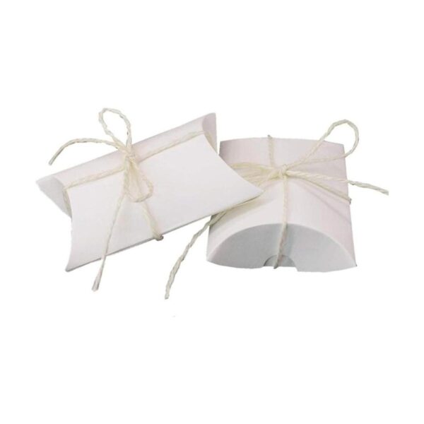 Cajas de papel kraft blanco para almohada de caramelos_1