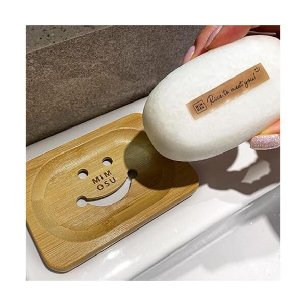 MIMOSU Jabonera de bambú con desage soporte para barra_4