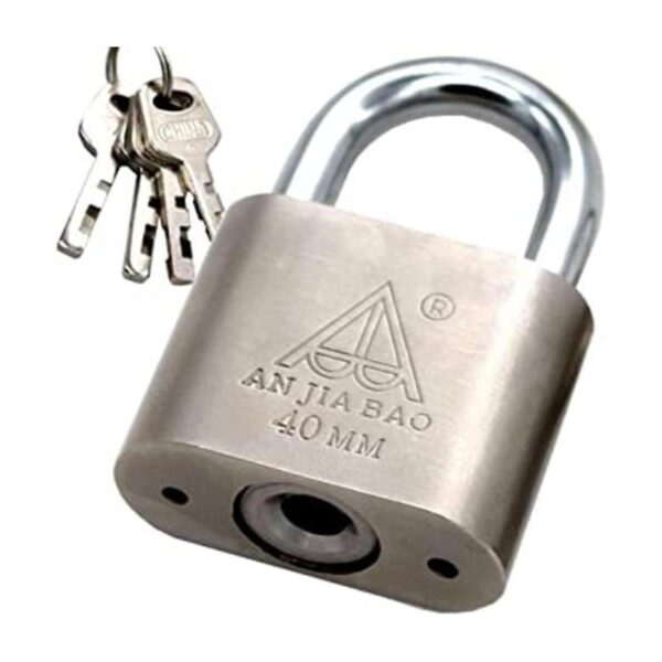 Candado con llave de cuerpo de acero cromado para candado