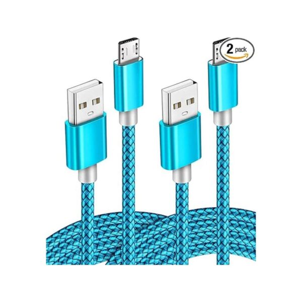 Paquete de 2 cables micro USB para Android de 6 pies_1