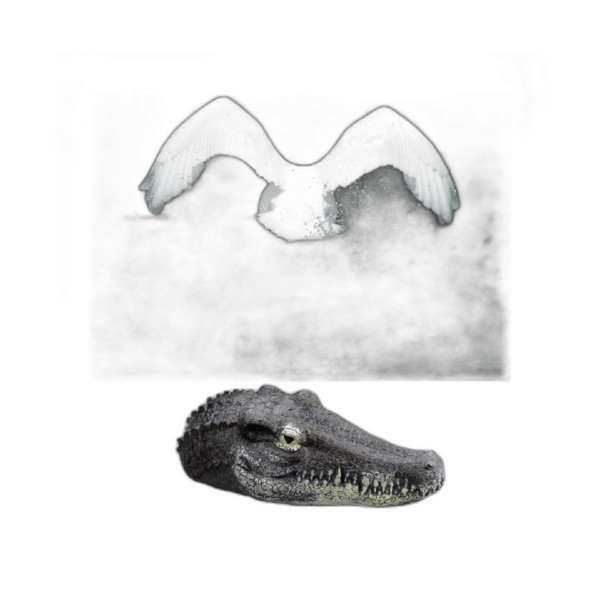 memeyou Señuelo flotante de cabeza de cocodrilo falso para