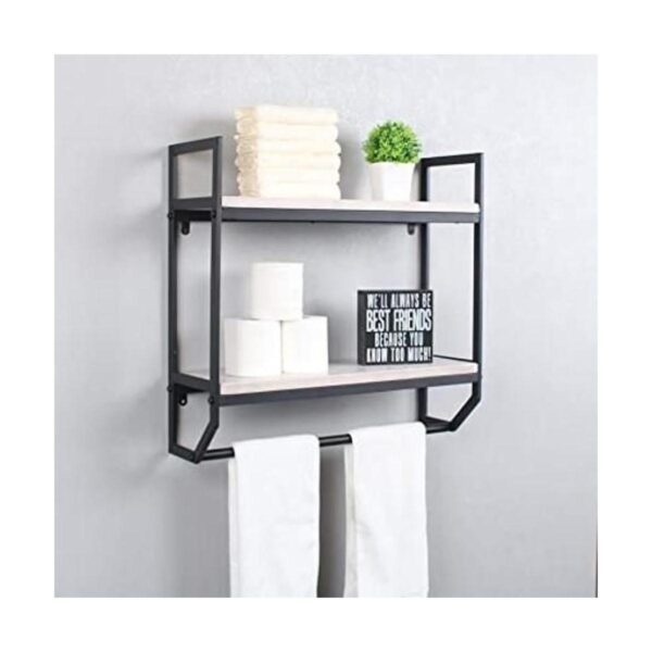 Estante de baño industrial de 2 niveles de metal de 23.6