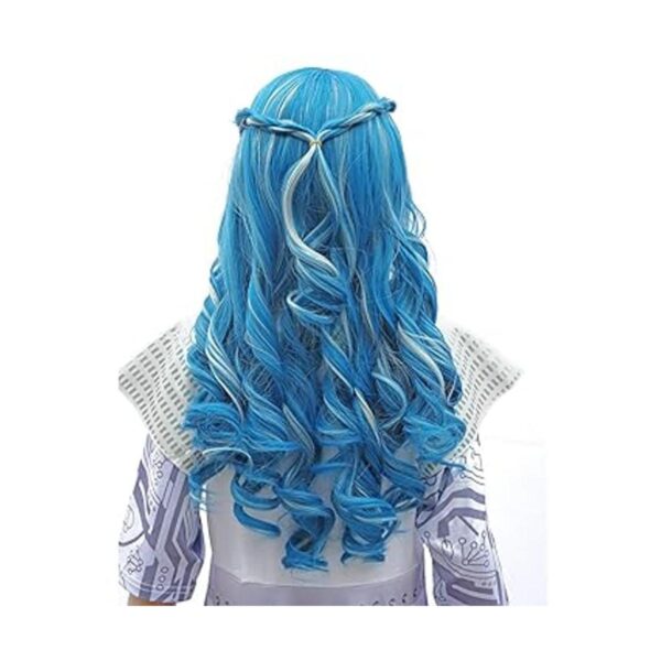ColorGround Peluca larga ondulada azul con blanco plateado_2