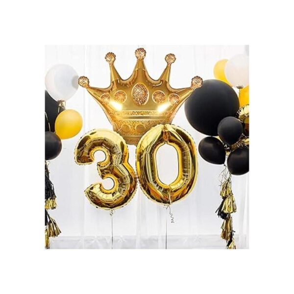 meekoo 10 globos de corona dorada de aluminio para baby_5