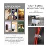 mankk 50PCS 12 pulgadas cuerda luz PStyle montaje clips