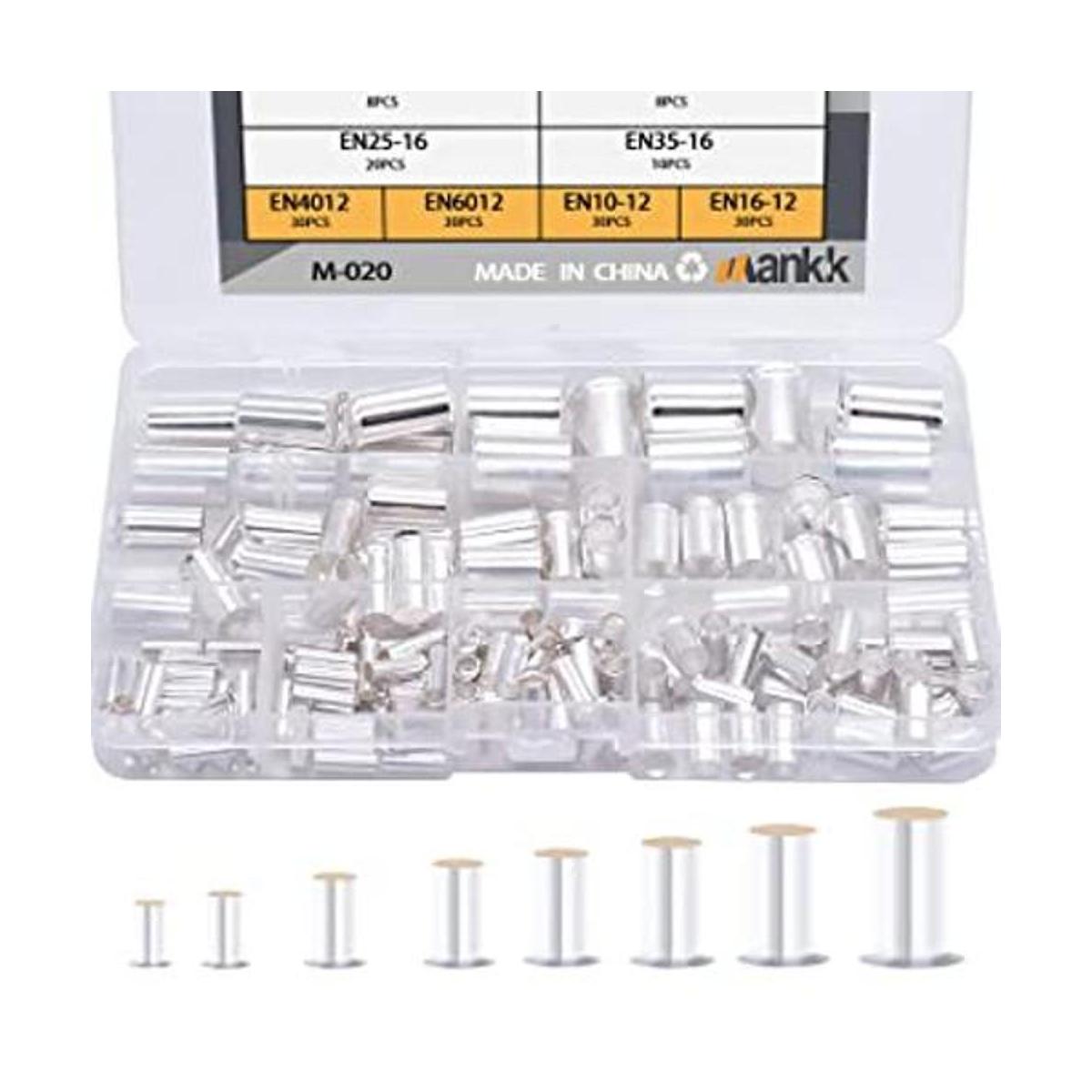 mankk 166 unids casquillos de alambre Kits de cobre