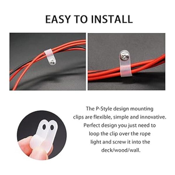mankk 50PCS 12 pulgadas cuerda luz PStyle montaje clips