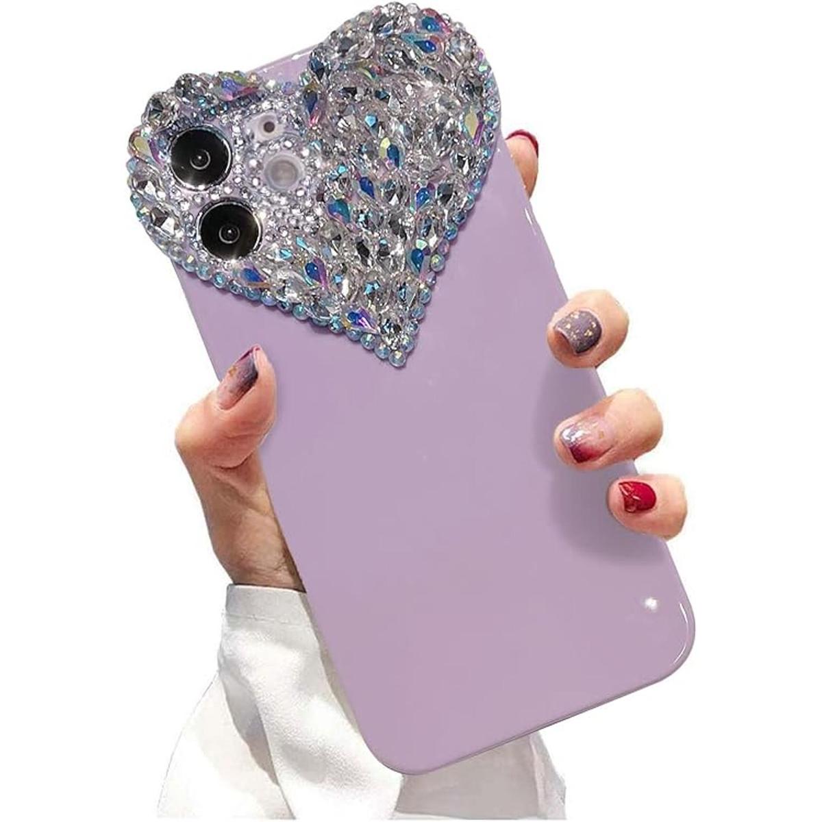 Malimalihong Linda funda para iPhone 11 con purpurina 3D