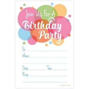 Happy Dot Fiesta de cumpleaños Invitaciones Llenar en el_1