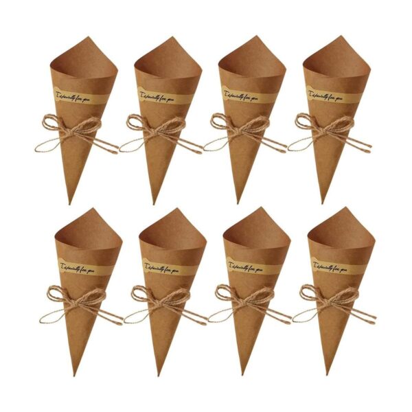 50 conos de papel kraft para regalo confeti de boda_1
