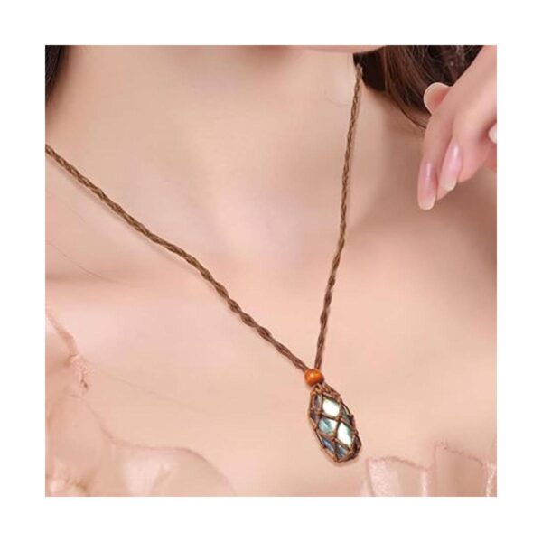 3 piezas de collar con cordón de piedra vacía para