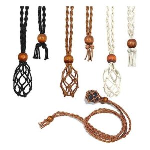 3 piezas de collar con cordón de piedra vacía para