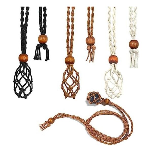 3 piezas de collar con cordón de piedra vacía para
