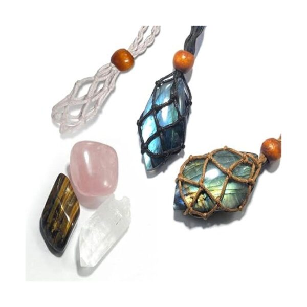 3 piezas de collar con cordón de piedra vacía para