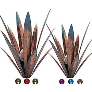 2 piezas de tequila escultura rústica de metal agave_1