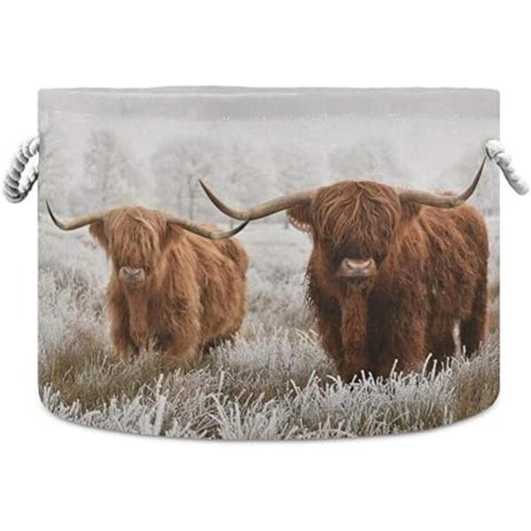 Canasta de cuerda de algodón Scottish Highland Cow XXX_1
