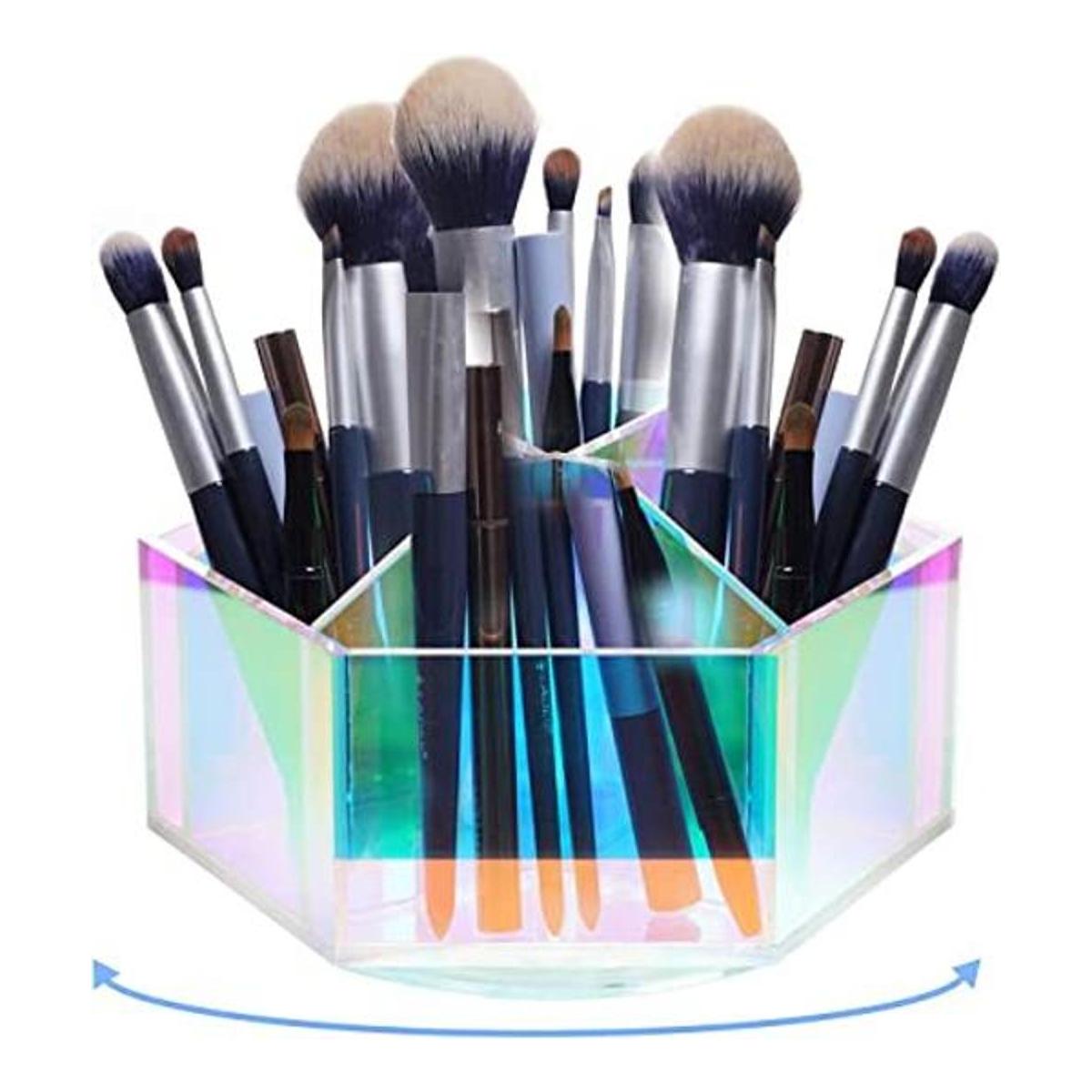 Organizador de maquillaje lujoso giratorio soporte para