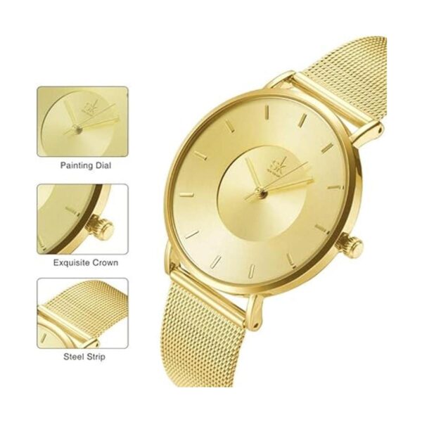 SHENGKE Simple Watches Reloj analógico de malla para_2