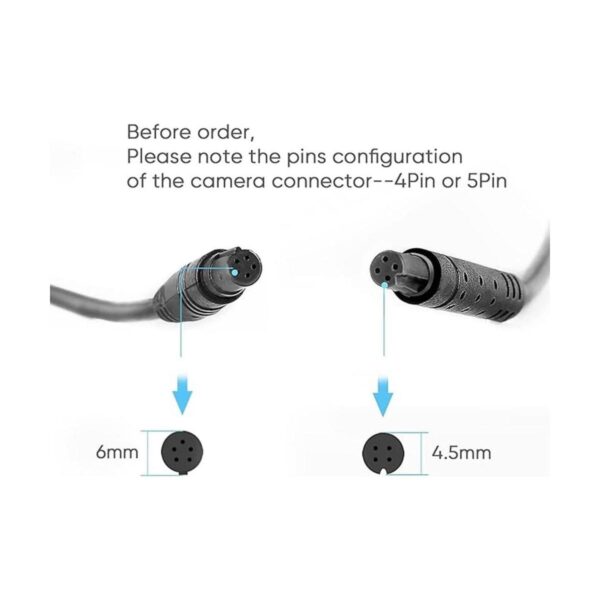 Dash Cam Cable de cámara trasera 23 pies 5 pines a