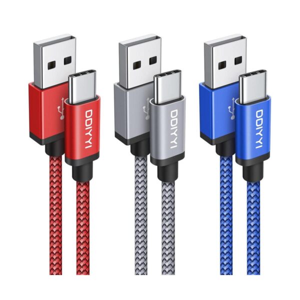 DDIYYI Cable USB tipo C largo de carga rápida 3 unidades